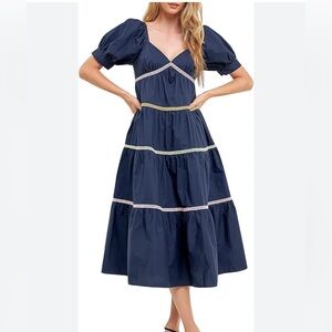 English factory multi colored midi dress